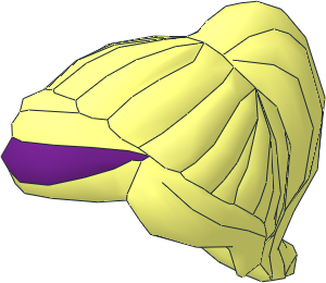 Minifig Hair with Ponytail and Swept Sideways Fringe with Purple Highlights Pattern