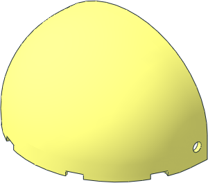 Windscreen 8 x 4.667 x 3.667 Quarter Sphere (Outer) with Pin Holes Windscreen 8 x 4.667 x 3.667 Quarter Sphere (Outer) with Pin Holes