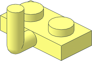 Plate  1 x  2 with Vertical Bar on Long Side and Short Arm