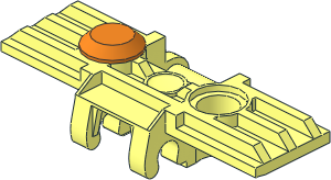 Technic Chain Tread 5 Wide Reinforced with Single Orange Rubber Foot Left
