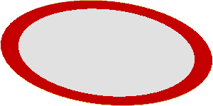 Sticker 3.6 x 4 Oval Mirror with Red Frame Sticker 3.6 x 4 Oval Mirror with Red Frame