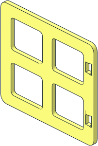 Duplo Window  1 x  4 x  3 with Flat Top with 4 Same Size Panes