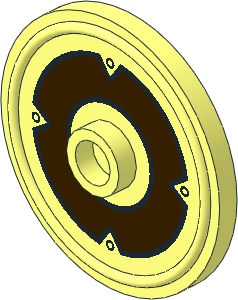 Minifig Shield Round Type 2 with Dark Brown Ring and 4 Rivets Pattern Minifig Shield Round Type 2 with Dark Brown Ring and 4 Rivets Pattern