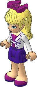 _Figure Friends Stephanie with Dark Purple Pleated Skirt, Magenta Top with White Jacket _Figure Friends Stephanie with Dark Purple Pleated Skirt, Magenta Top with White Jacket