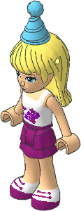 _Figure Friends Stephanie with Magenta Layered Skirt, White Top with Outlined Stars _Figure Friends Stephanie with Magenta Layered Skirt, White Top with Outlined Stars