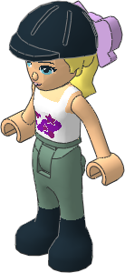 _Figure Friends Stephanie with Sand Green Riding Pants, White Top with Outlined Stars _Figure Friends Stephanie with Sand Green Riding Pants, White Top with Outlined Stars