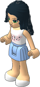 _Figure Friends Emma with Bright Light Blue Pleated Skirt, White Vest Top _Figure Friends Emma with Bright Light Blue Pleated Skirt, White Vest Top