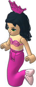 _Figure Friends Alana with Dark Pink Mermaid Tail, Pink Bikini Top