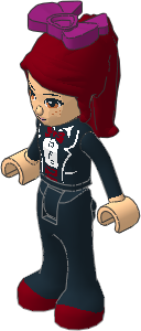 _Figure Friends Mia with Black Trousers, Black Formal Jacket with Bow Tie _Figure Friends Mia with Black Trousers, Black Formal Jacket with Bow Tie