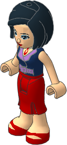 _Figure Friends Anna with Red Long Skirt, Dark Blue Sleeveless Blouse Top _Figure Friends Anna with Red Long Skirt, Dark Blue Sleeveless Blouse Top