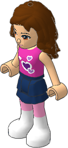 _Figure Friends Olivia with Dark Blue Layered Skirt, Dark Pink Top