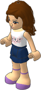_Figure Friends Olivia with Dark Blue Layered Skirt, White Vest Top