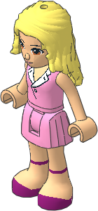 _Figure Friends Marie with Bright Pink Pleated Skirt, Bright Pink Sleeveless Blouse Top _Figure Friends Marie with Bright Pink Pleated Skirt, Bright Pink Sleeveless Blouse Top