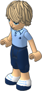 _Figure Friends Andrew with Dark Blue Cropped Trousers, Bright Light Blue Polo Shirt _Figure Friends Andrew with Dark Blue Cropped Trousers, Bright Light Blue Polo Shirt