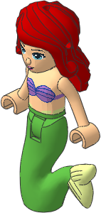 _Figure Friends Ariel with Bright Green Mermaid Tail, Violet Bikini Top _Figure Friends Ariel with Bright Green Mermaid Tail, Violet Bikini Top