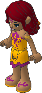 _Figure Friends Azari Firedancer with Asymmetric Laced Bright Light Orange Dress _Figure Friends Azari Firedancer with Asymmetric Laced Bright Light Orange Dress