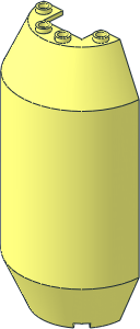 Cylinder Half  3 x  6 x 10 with  1 x  2 Cutout