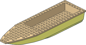 Boat Hull Floating 28 x  8 with Tan Deck