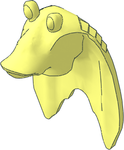 Minifig Head Gungan with Flat Eyes (Needs Work)