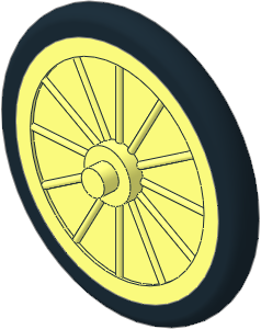 Wheel Minifig Bicycle with Integral Rubber Black Tyre