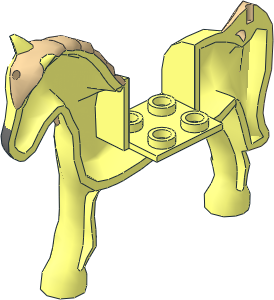 ~Animal Horse Friends Right with Dark Bluish Grey Nose, Brown Eyes and Tan Eyebrows, Mane and Tail Pattern