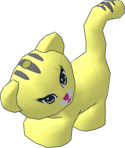 Animal Cat Standing Looking Left with Yellowish Green Eyes and Dark Bluish Grey Stripes Pattern