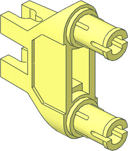 Technic Connector  3 x  1 x  3 with 2 Clips and 2 Pins with Squared Inside