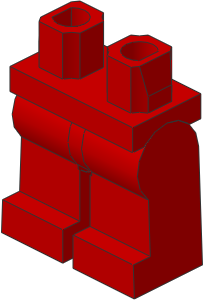 ~_Minifig Hips and Legs (Complete) Red (Obsolete)