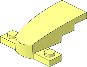 Slope Brick Curved Tapered  4 x  2 on Plate  1 x  4