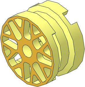 Wheel Rim  6.4 x 11 with  8 Y-Shaped Spokes and Gold Pattern