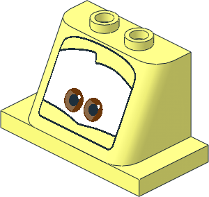 Windscreen 2 x 3 x 2 with 2 x 4 Base with Brown Eyes on White Background Pattern Windscreen 2 x 3 x 2 with 2 x 4 Base with Brown Eyes on White Background Pattern