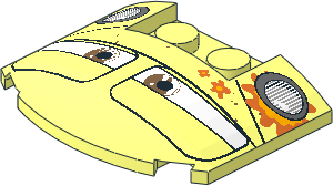 Slope Brick Curved  3 x  4 x  0.667 Rounded with Eyes and Headlight Pattern