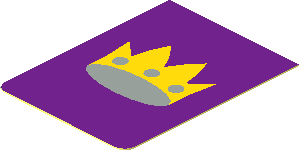 Sticker Minifig Vest with Crown on Violet Background