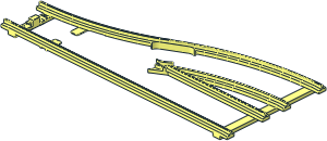 ~Train Track  4.5V Point Type 1 Tapered Left - Frame