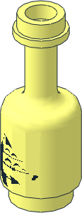 Minifig Bottle  1 x  1 x  2 Cylindrical with Bottle Ship Pattern