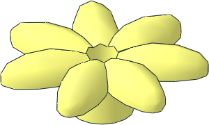 Plant Flower with  7 Petals with Bar and Pin Hole