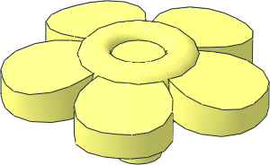 Plant Flower with  5 Rounded Petals with Pin