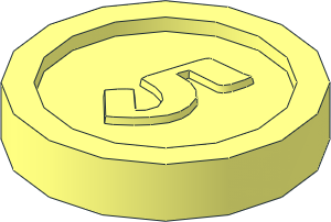 Minifig Coin with  "5" Gothic Type