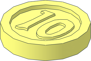 Minifig Coin with "10" Gothic Type