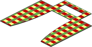 Sheet Fabric Curtain for Window  1 x  4 x  3 with Red/Green/Medium Brown Plaid Pattern