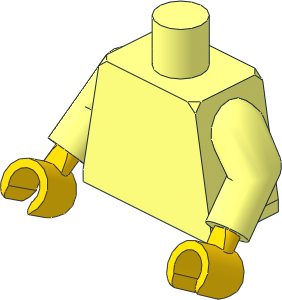 Minifig Torso with Arms and Yellow Hands