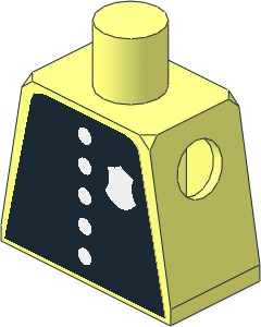 Minifig Torso with White Buttons and Police Badge Plain Sticker