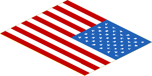 =Sticker  2.4 x  3 with United States Flag (Mirrored)