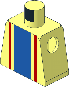 Minifig Torso with Vertical Striped Blue/Red Pattern