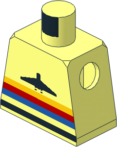 Minifig Torso with Airplane Logo Pattern
