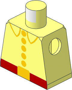 Minifig Torso with Fire Fighter Five Button Pattern