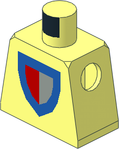 Minifig Torso with Castle Red/Grey Pattern