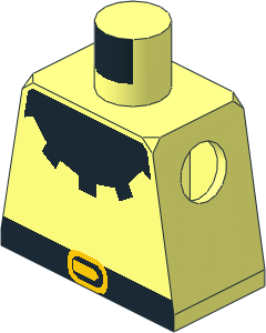 Minifig Torso with Forestman Black Collar Pattern