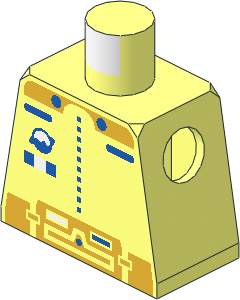 Minifig Torso with Gold Ice Planet Pattern