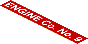 Sticker  1.1 x 7.9 with White "ENGINE Co. No. 9" on Red Background